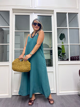 A01995 askılı tensel kumaş bol elbise