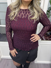 A02254 bordo dantelli bluz