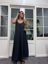 A02014 askılı tensel kumaş maxi elbise