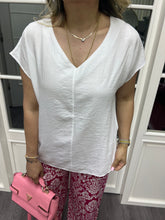 A01872 beyaz crep kumaş bluz