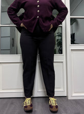 A02158 yüksek bel pensli kahve pantolon