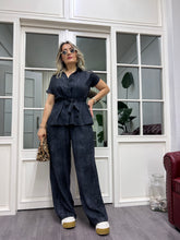 A01926 beli lastikli crep kumaş takım