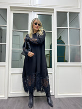 A01637 dantelli owersize likra elbise