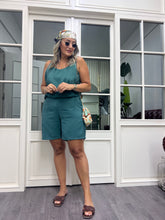 A01992 yeşil askılı tensel şort takım