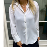 A01657 beyaz krep gömlek