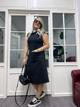 A01784 çelik örme cep detaylı likra elbise