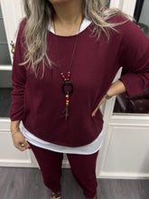 A02170 bordo standart beden triko set