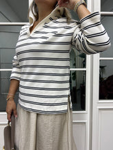 A02058 çizgili siyah beyaz sweat