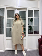 A01918 bej renk müslin kumaş elbise