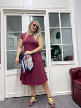 A01780 bordo ön cep model çelik örme likra elbise