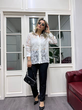 A01840 güpürlü beyaz dantel gömlek