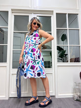 A01969 viskon kumaş ipli renkli elbise