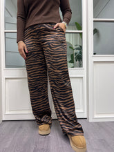 A02096 zebra desen beli lastikli pantolon