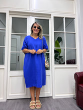 A02022 mavi müslin elbise