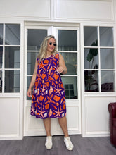 A01901 patterned viscose thread dress