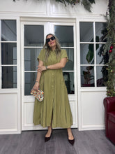 A02381 collared button-up oversized maxi dress