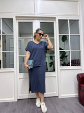 A01857 antrasit likralı modal kumaş takım