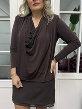 A02272 kahve degaje likra bluz