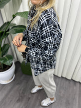 A01653 ekose kaşe owersize gömlek