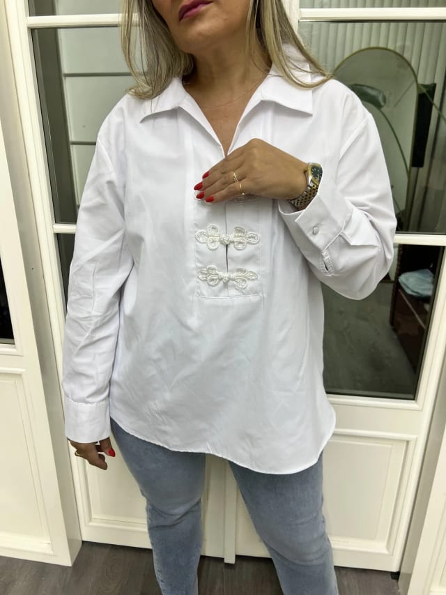 A02784 beyaz poplin gömlek