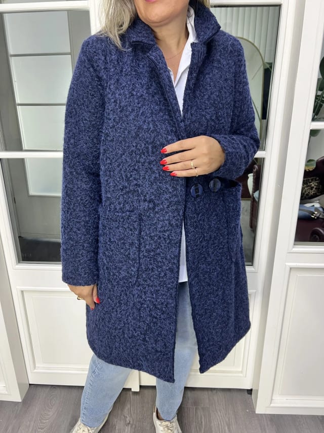 A02823 lacivert düz kesim kaban