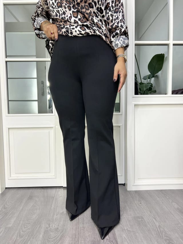 A02834 çelik örme likralı ispanyol kesim pantolon