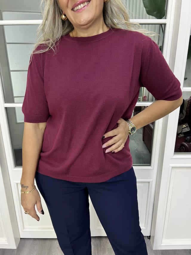 A02841  bordo ithal pamuklu bluz