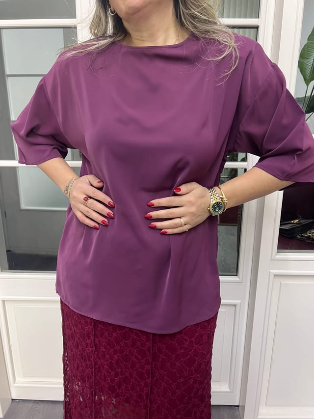 A02332 bordo vatkalı bluz