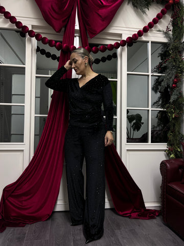 A02202 kadife likralı taşlı takım