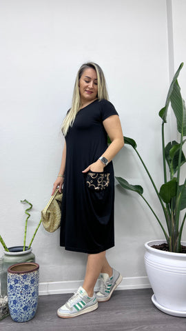 A082 siyah şalvar model bakır cepli