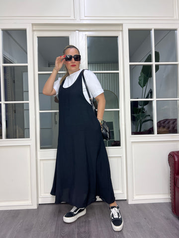 A02455 tişörtlü ikili jile bol elbise