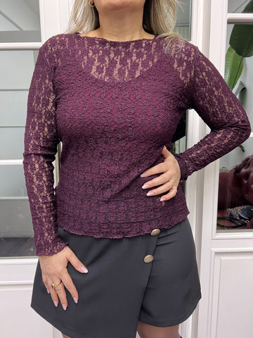 A02254 bordo dantelli bluz