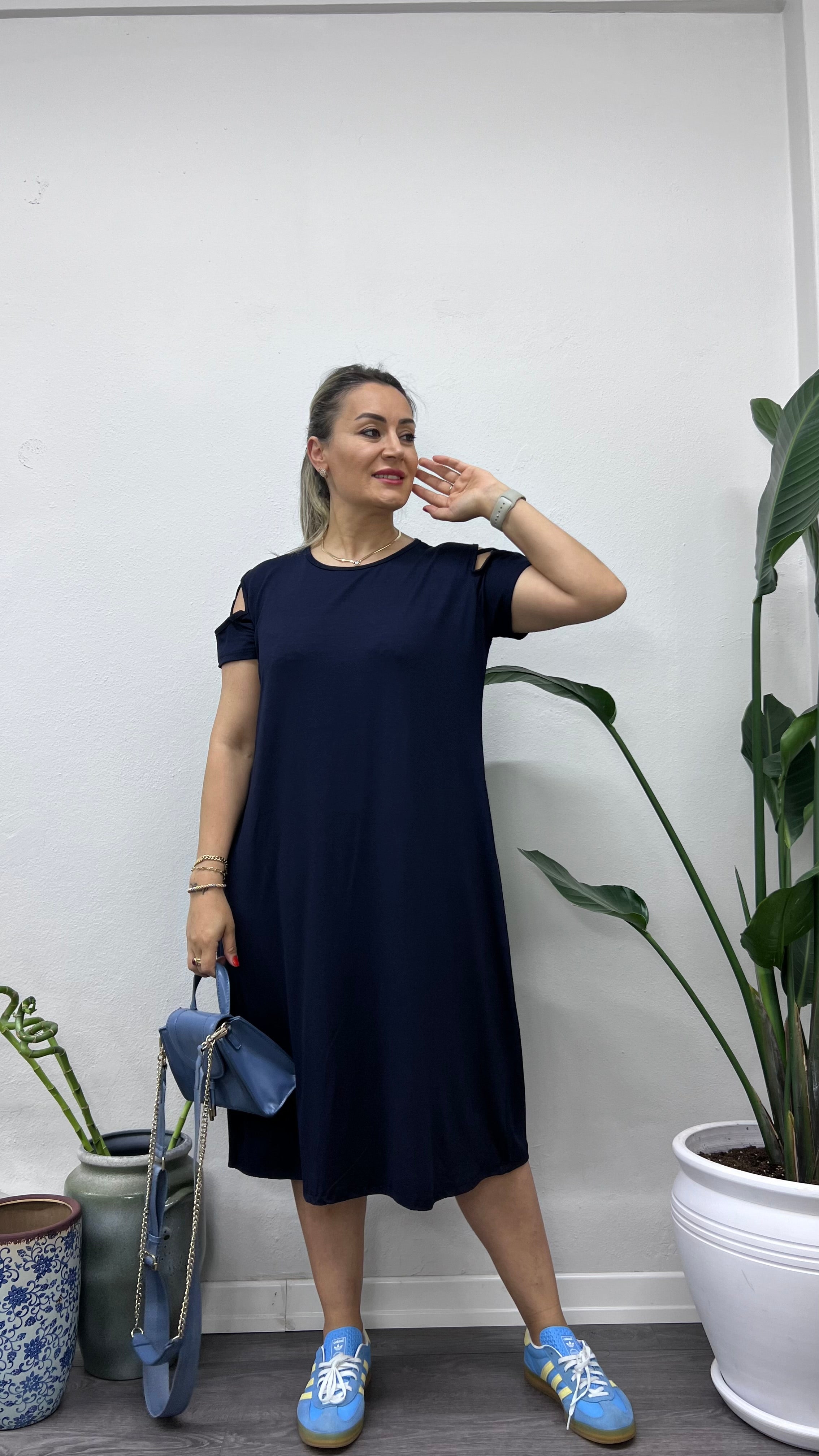 A0136 lacivert kolları çapraz