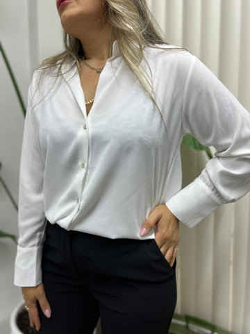 A01657 beyaz krep gömlek