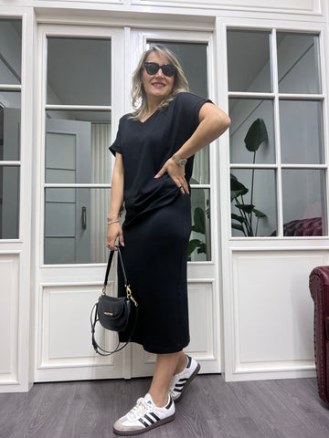 A01812 modal kumaş likralı siyah takım