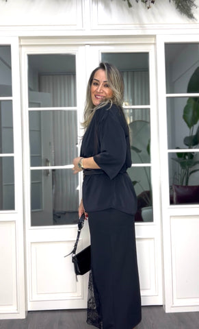 A02296 vatkalı crep bluz