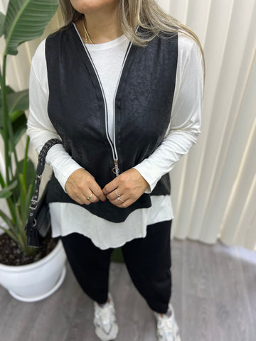 A01432 fermuarlı ikili takım bluz