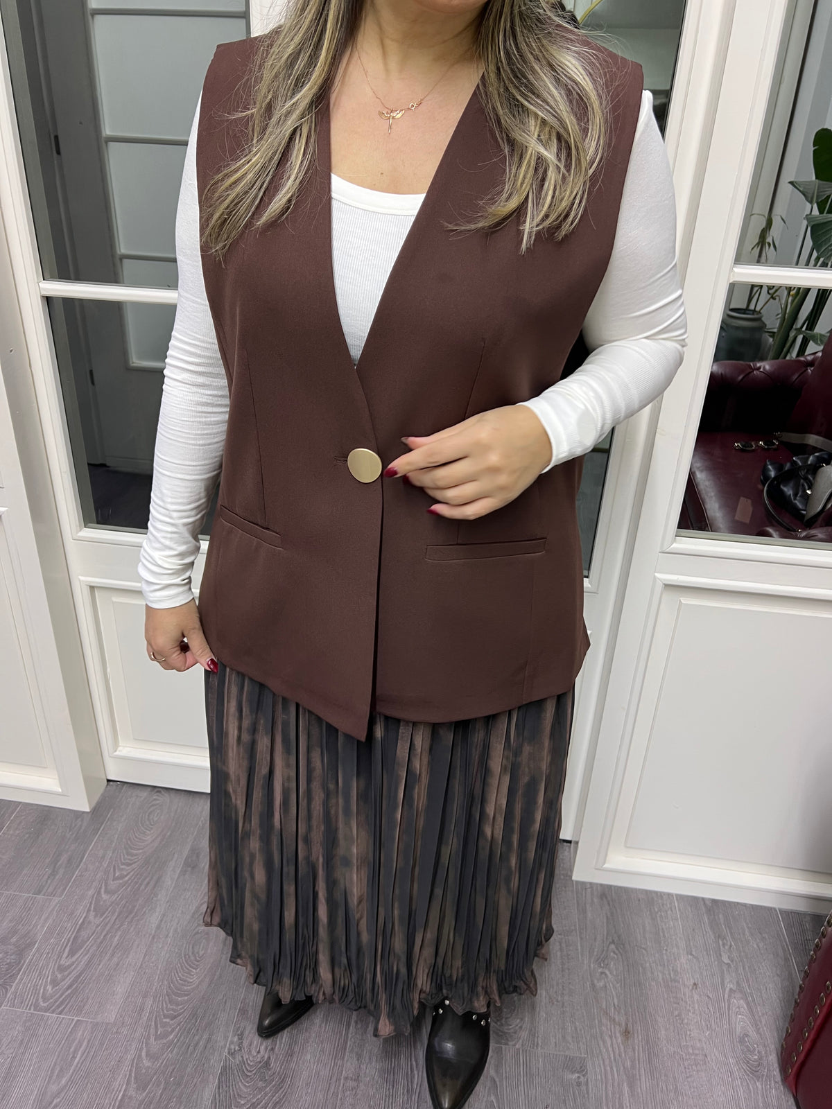 A02229  tek düğme yelek