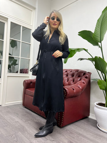 A01719 fermuarlı cepli likra elbise