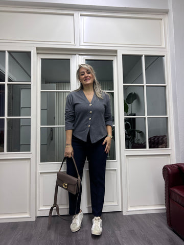 A02161 lacivert pensli havuç pantolon