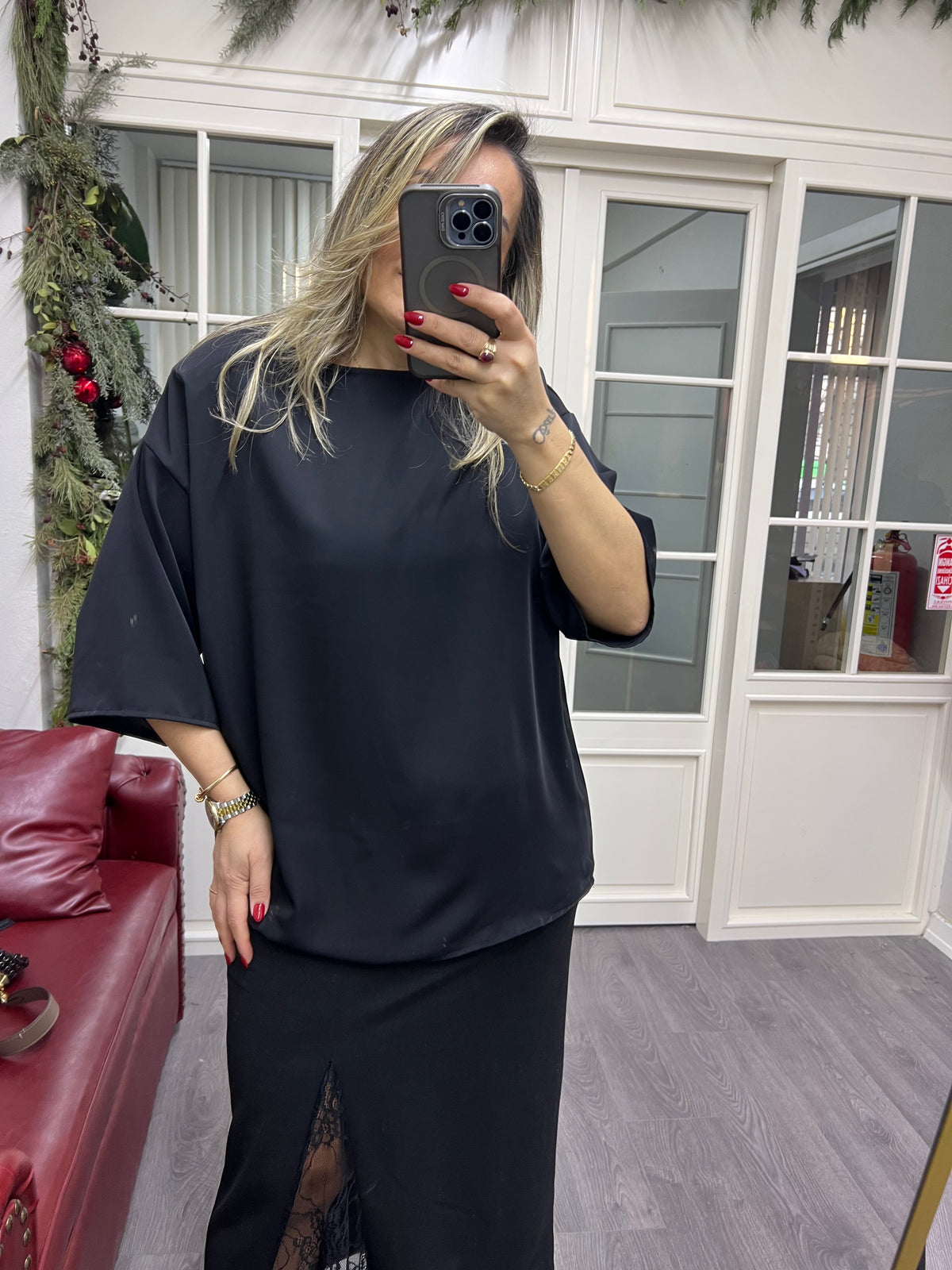 A02296 vatkalı crep bluz