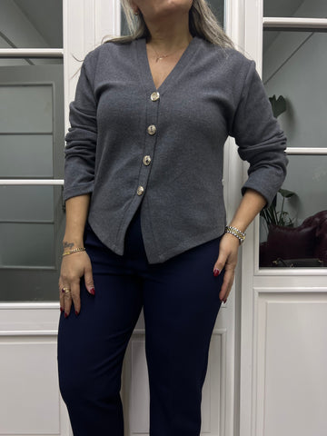 A02160 gri triko hırka