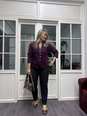 A02158 yüksek bel pensli kahve pantolon