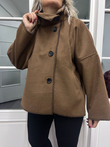 A02152 standart beden nubuk kumaş mont