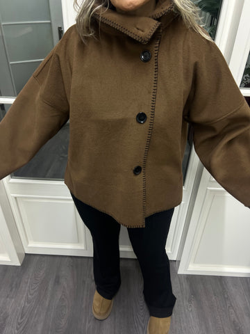 A02152 standart beden nubuk kumaş mont