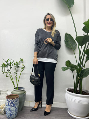 A01696 simli içi askılı standart bluz