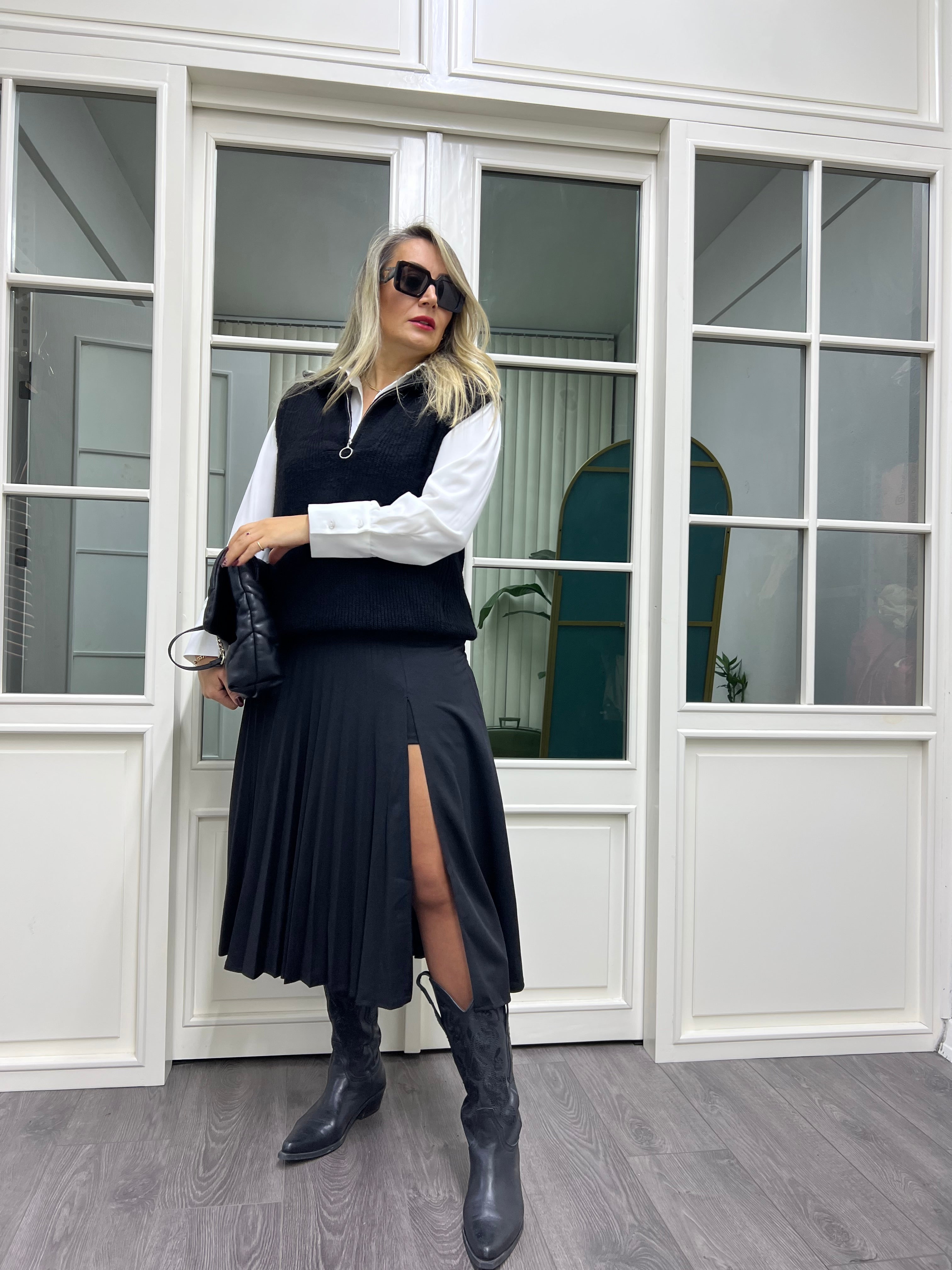 A01656 likra plise elbise