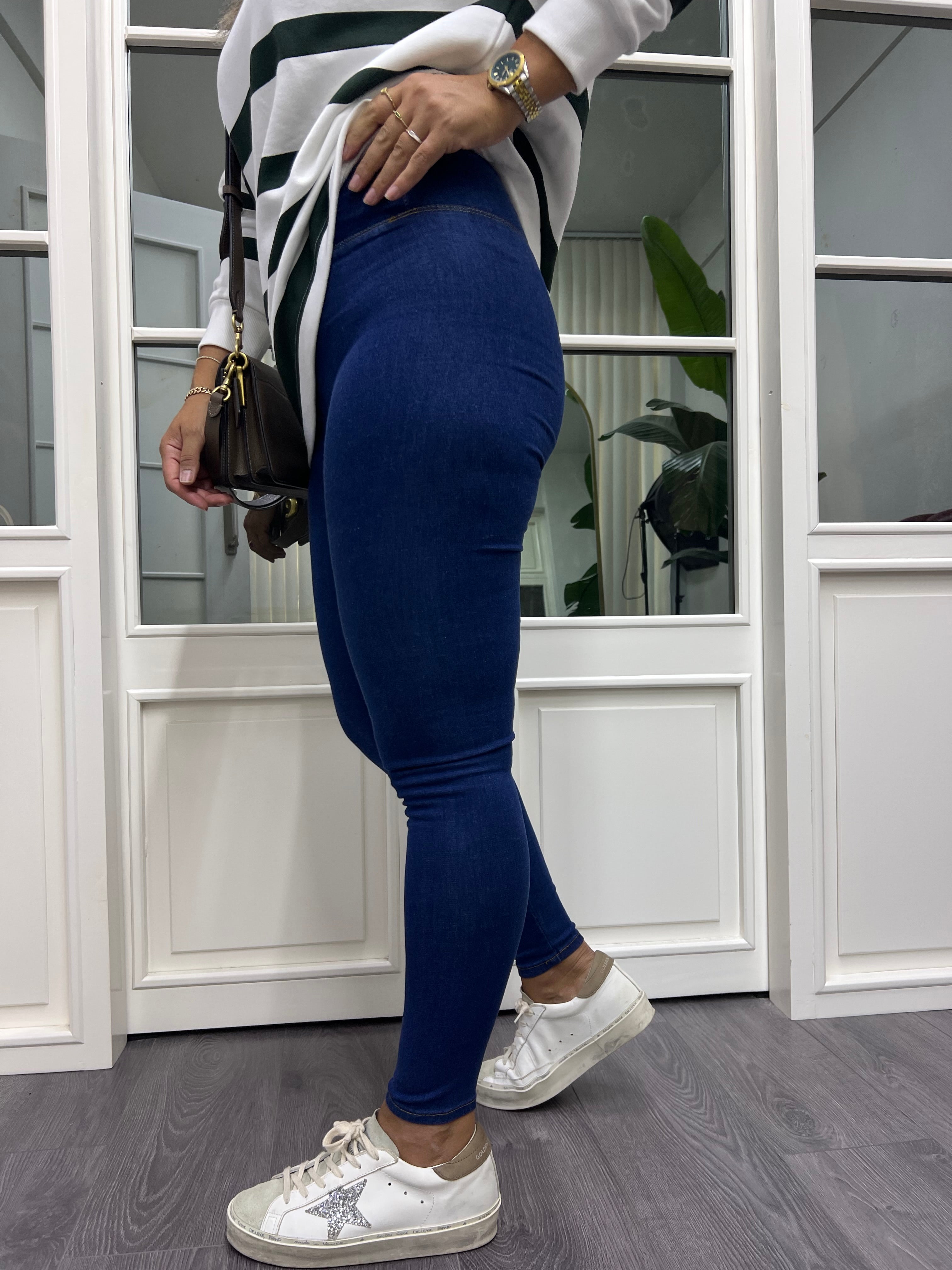 A02078 mavi kot tayt