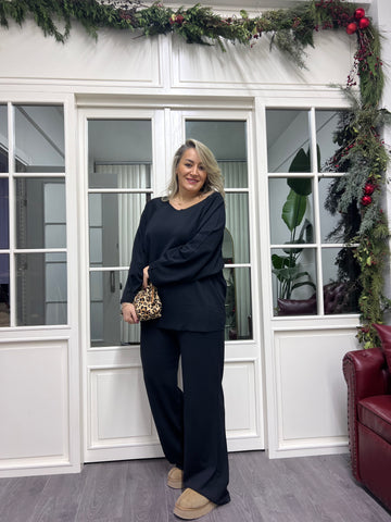 A02215 modal kumaş palazzo eşofman takımı