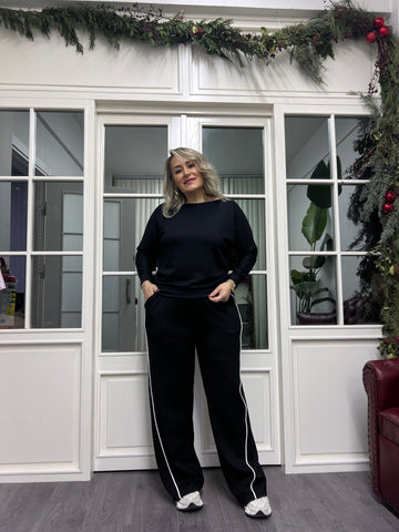 A02222 beyaz şeritli eşofman altı